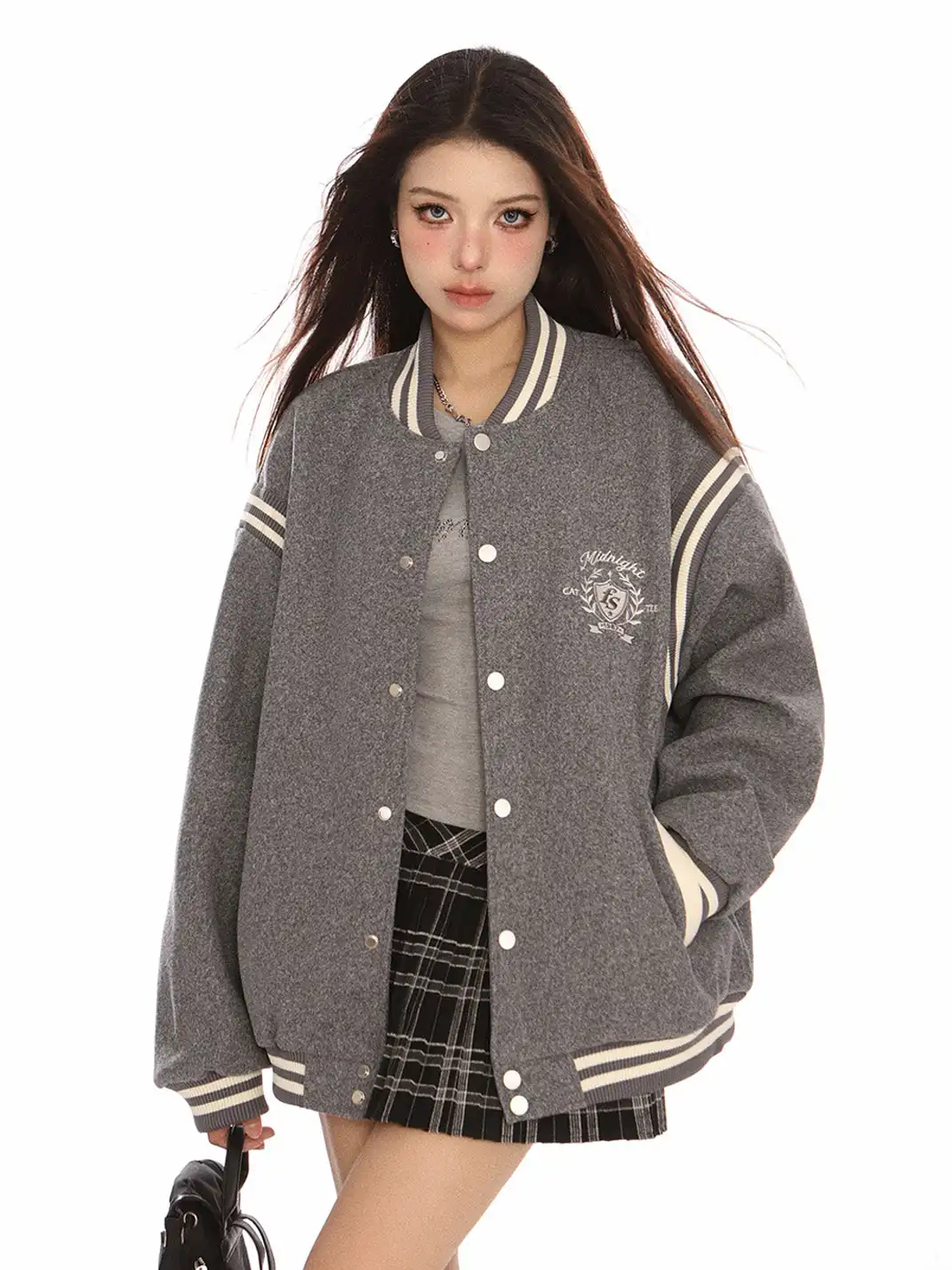 BIGGOLD | Vintage Embroidered Preppy Baseball Jacket