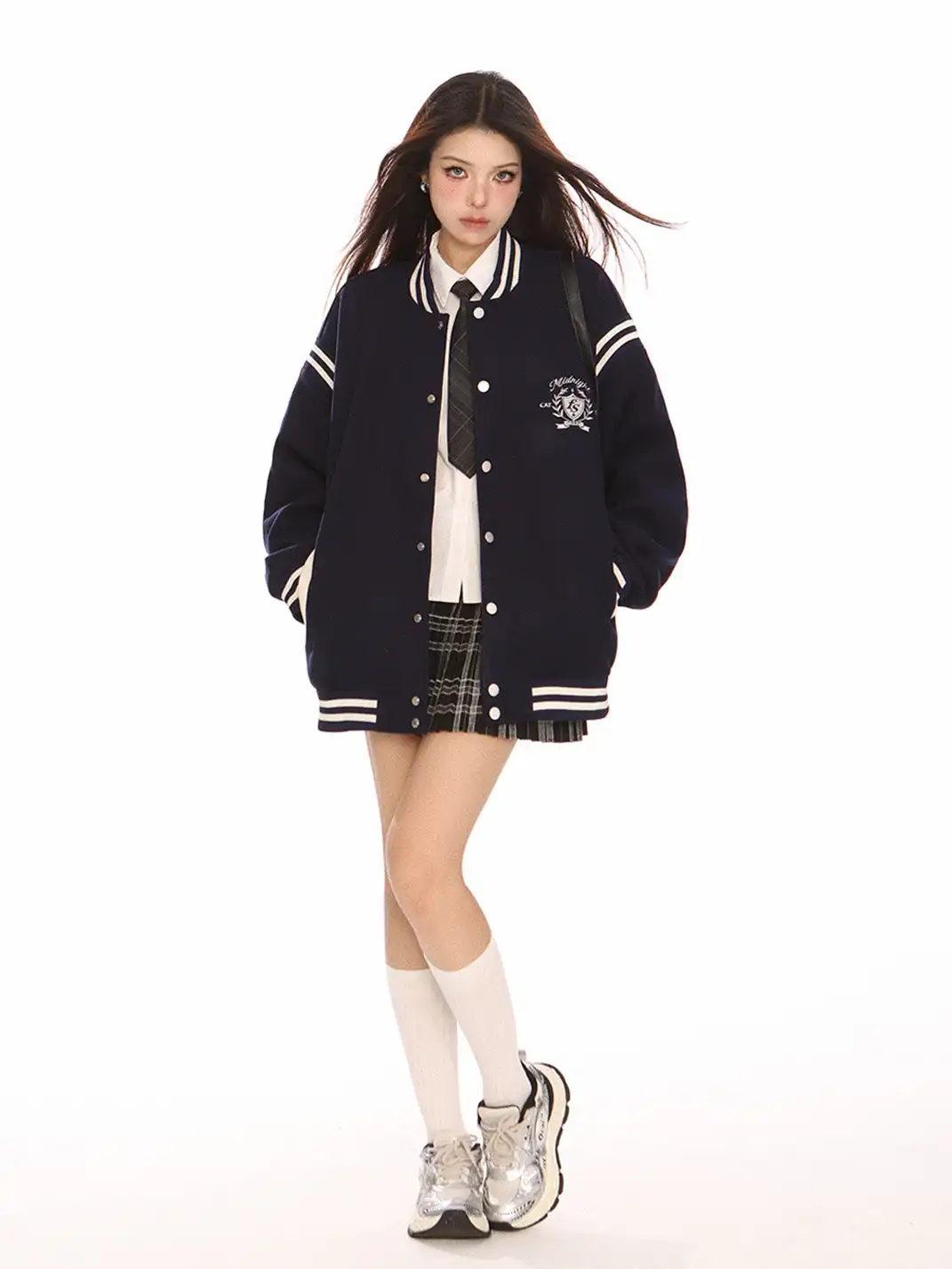 BIGGOLD | Vintage Embroidered Preppy Baseball Jacket
