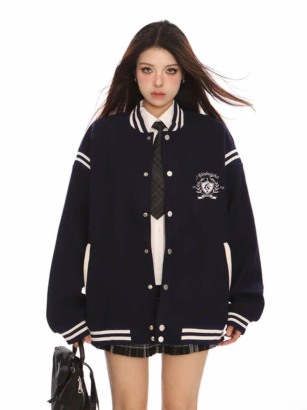 BIGGOLD | Vintage Embroidered Preppy Baseball Jacket