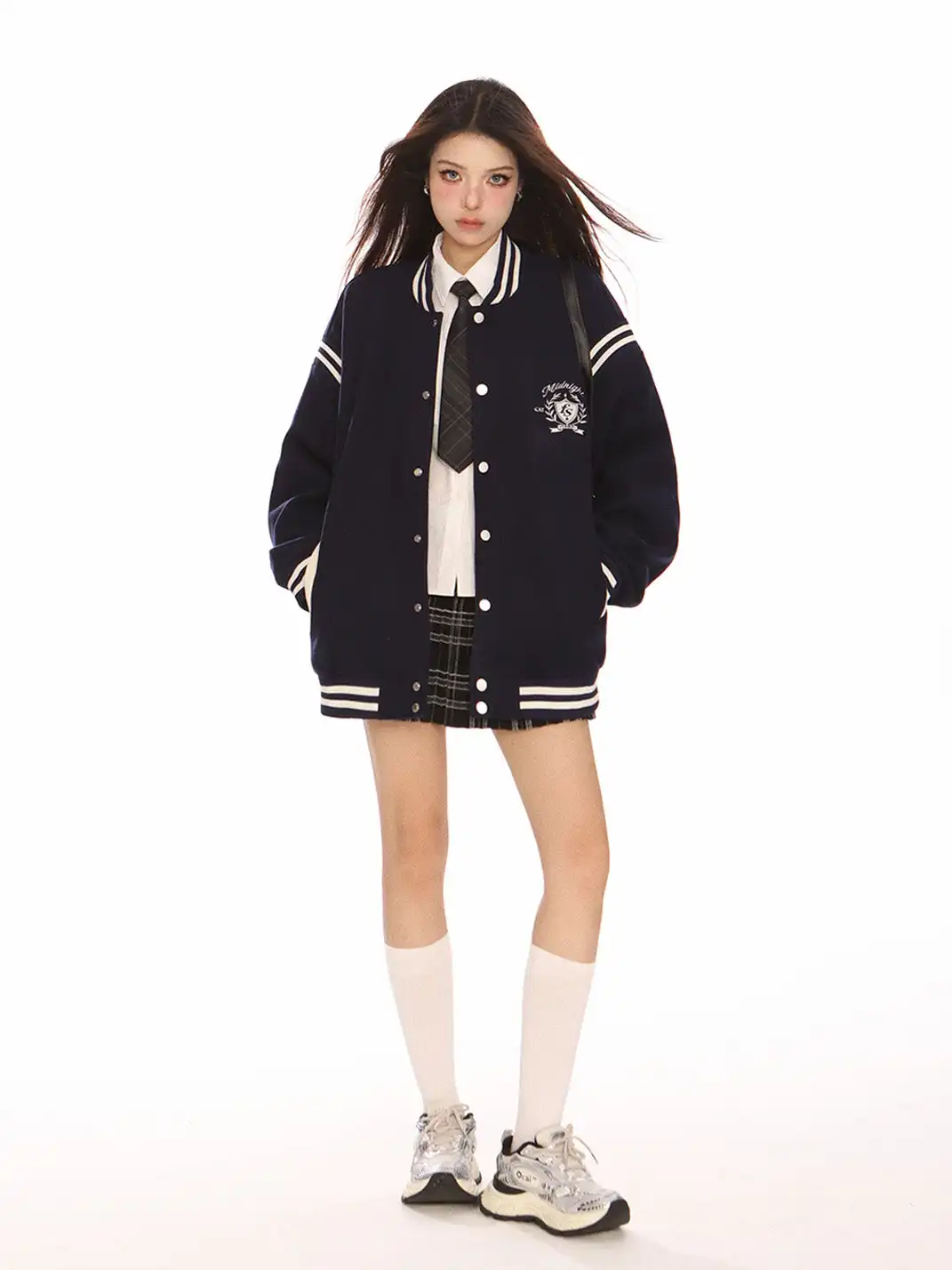 BIGGOLD | Vintage Embroidered Preppy Baseball Jacket