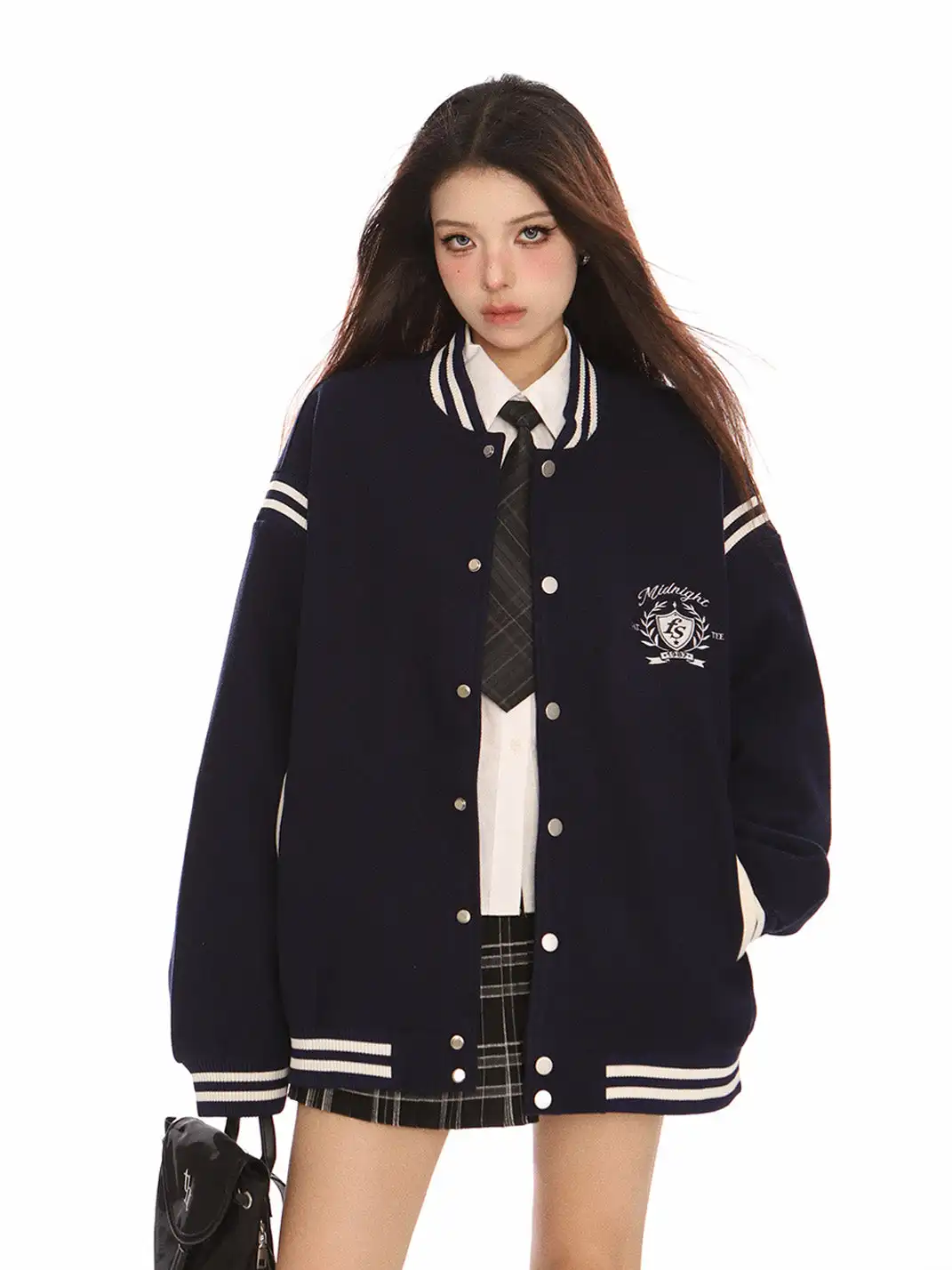BIGGOLD | Vintage Embroidered Preppy Baseball Jacket