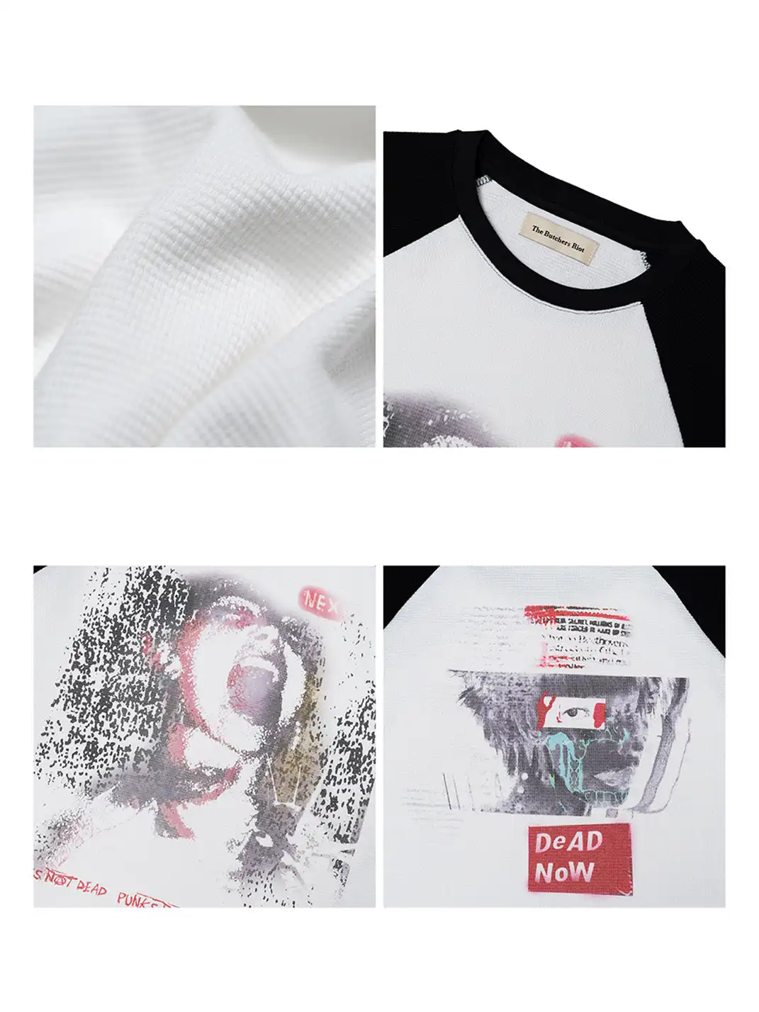 The Butchers Riot | Punk Band Waffle Raglan Sleeve Top