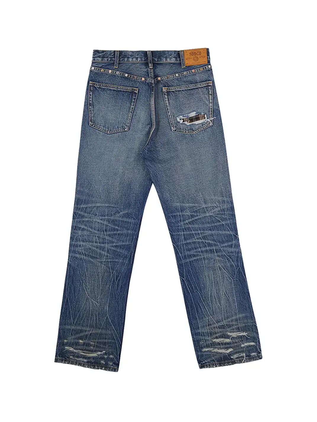 The Butchers Riot | Patchwork Distressed Slim Fit Jeans
