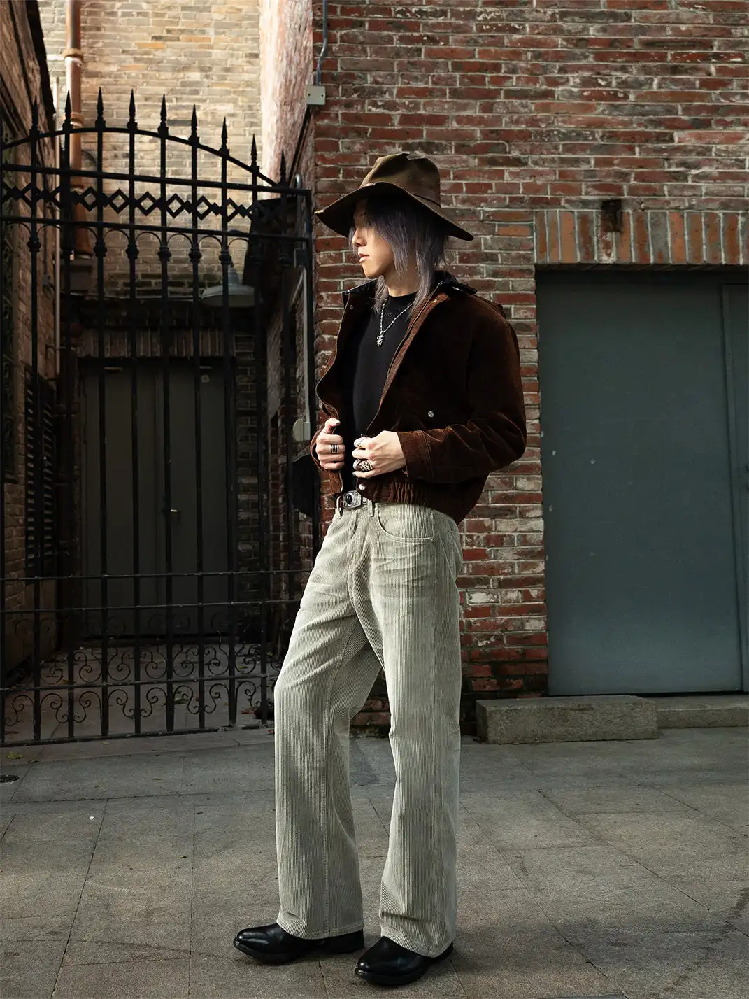 The Butchers Riot | Washed Olive Corduroy Straight Leg Jeans