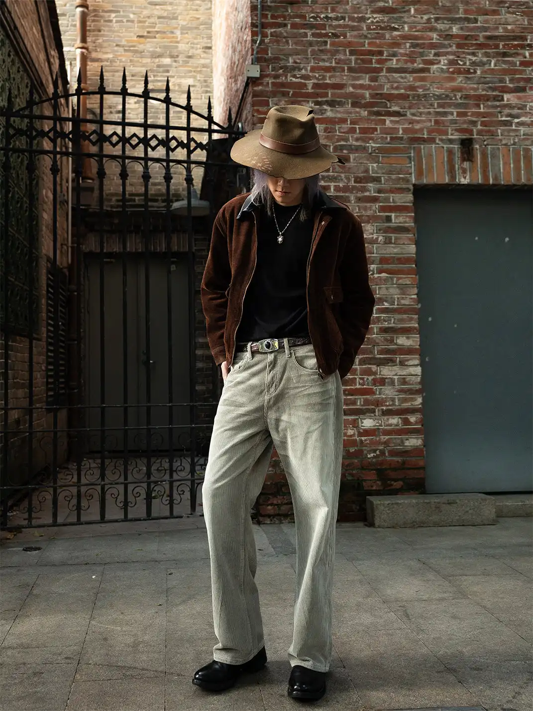 The Butchers Riot | Washed Olive Corduroy Straight Leg Jeans