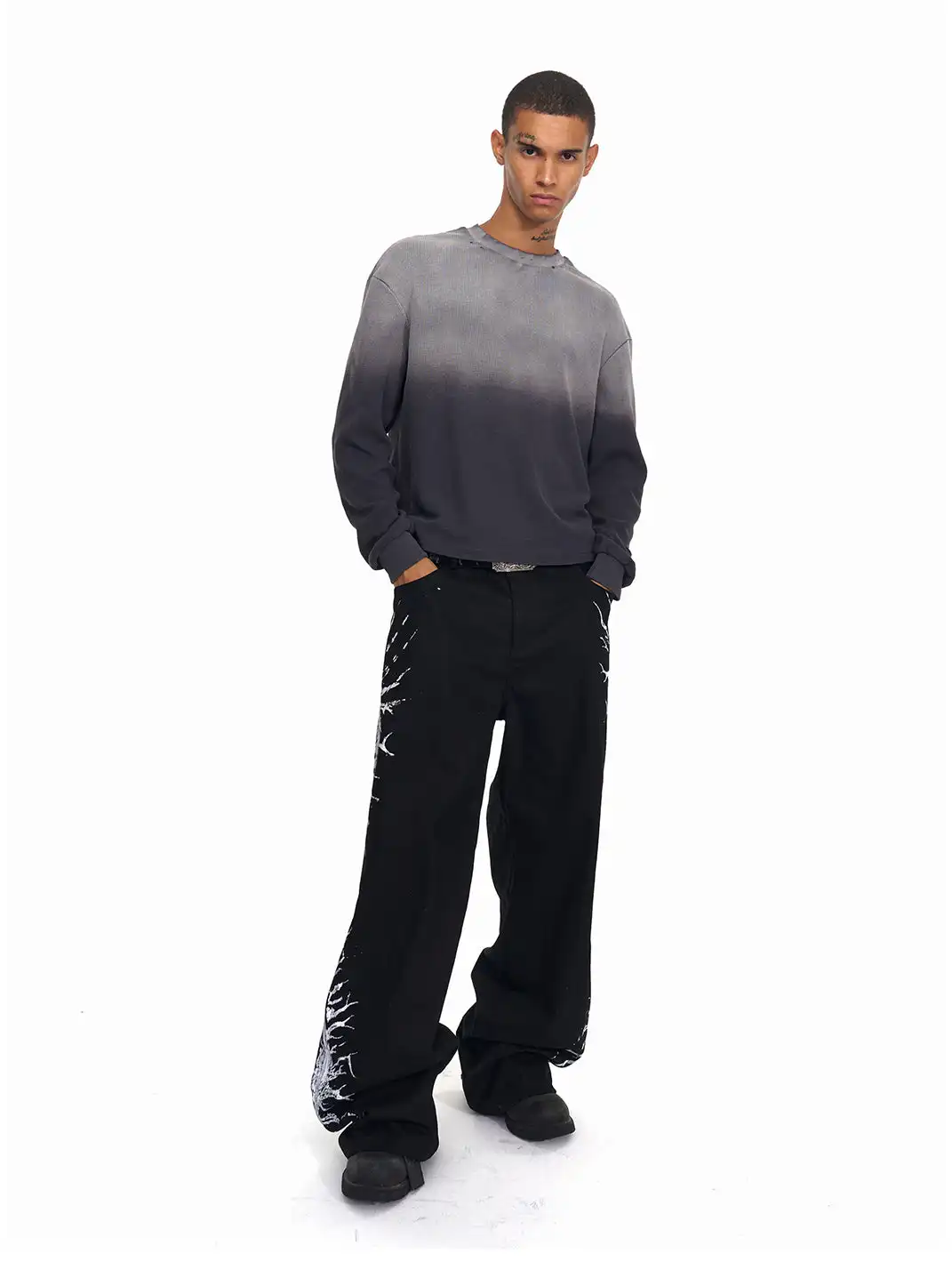 Fourth3ex | Thorn Series Wide-Leg Jeans