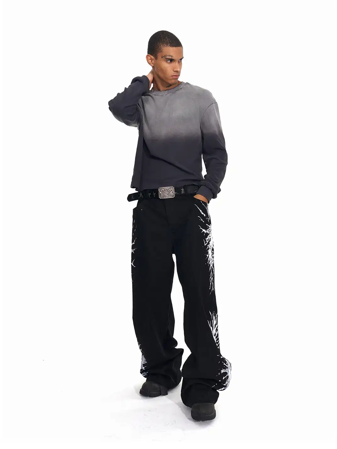 Fourth3ex | Thorn Series Wide-Leg Jeans