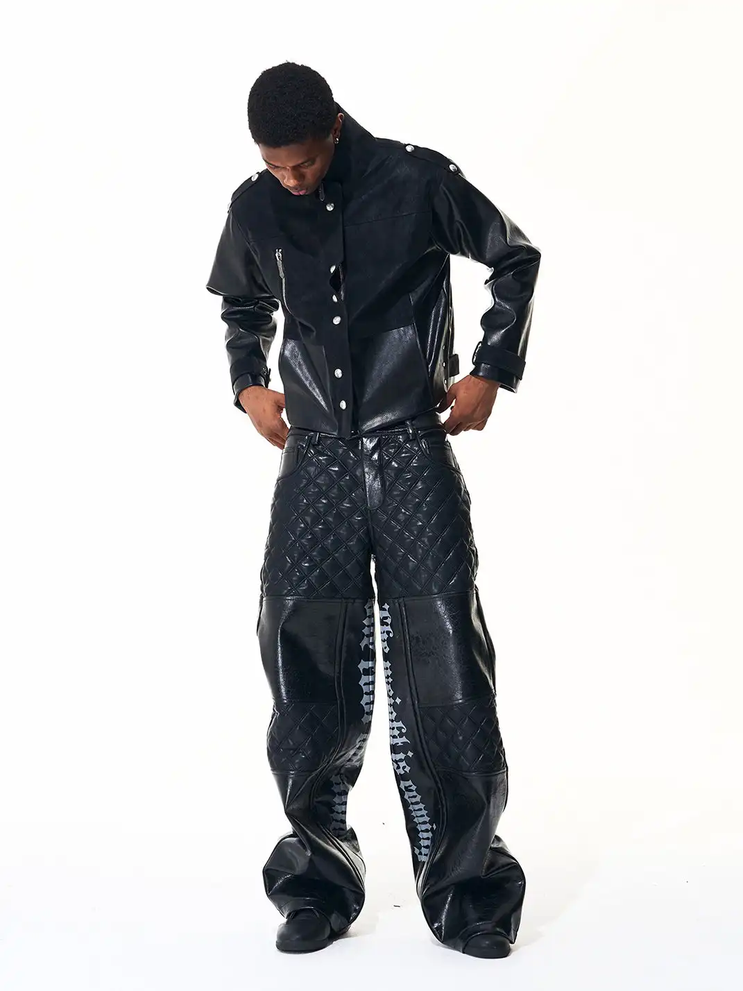 Fourth3ex | Thorn Series Stand Collar PU Jacket