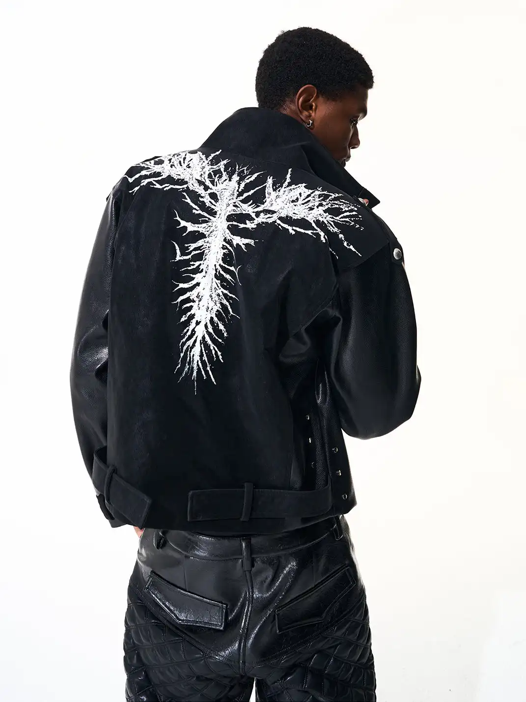 Fourth3ex | Thorn Series Stand Collar PU Jacket