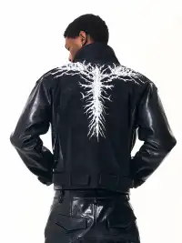 Fourth3ex | Thorn Series Stand Collar PU Jacket