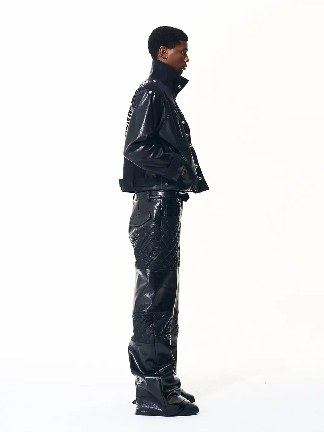 Fourth3ex | Thorn Series Stand Collar PU Jacket