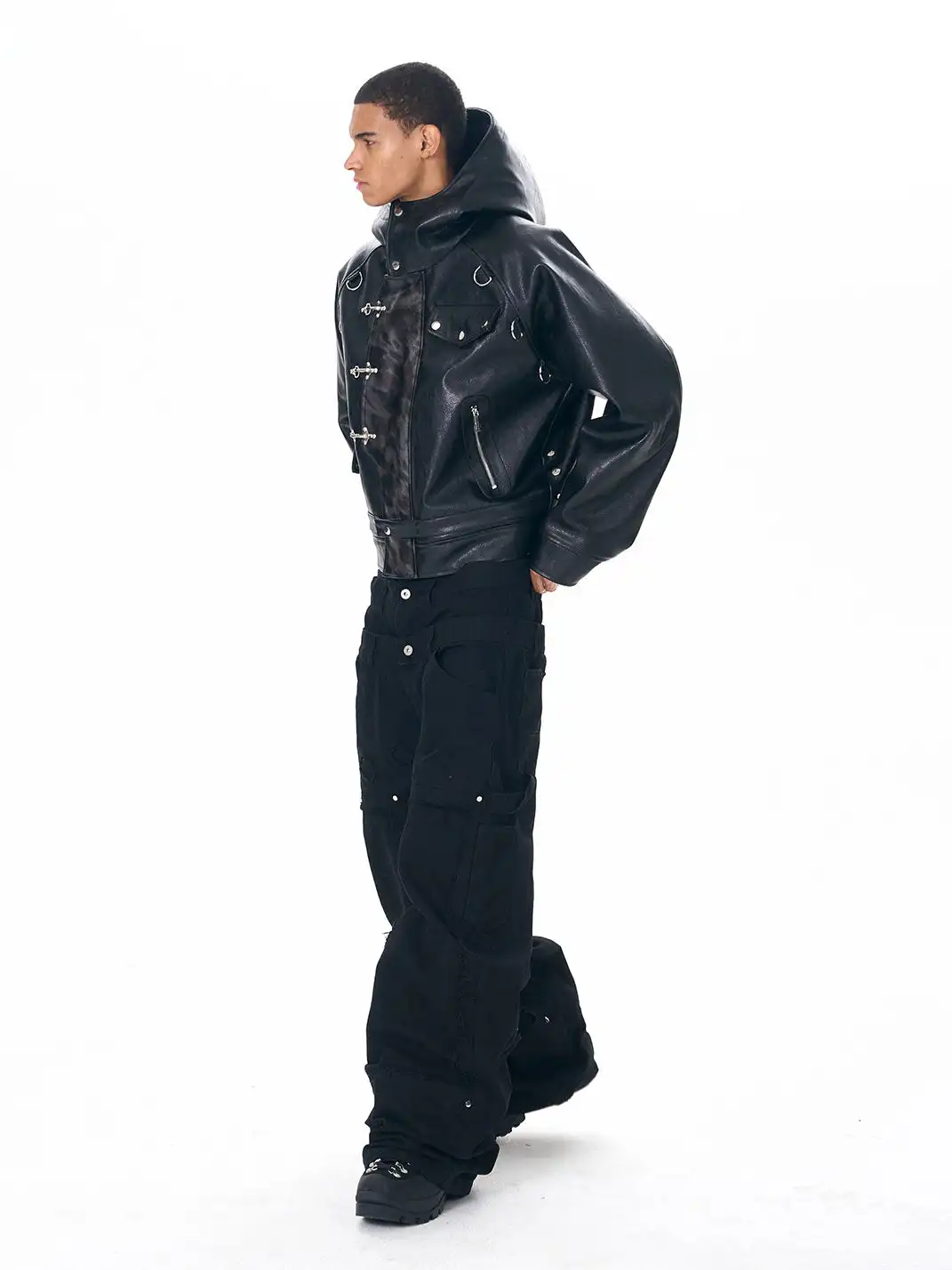 Fourth3ex | Leopard PU Leather Quilted Winter Jacket