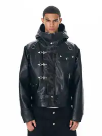 Fourth3ex | Leopard PU Leather Quilted Winter Jacket