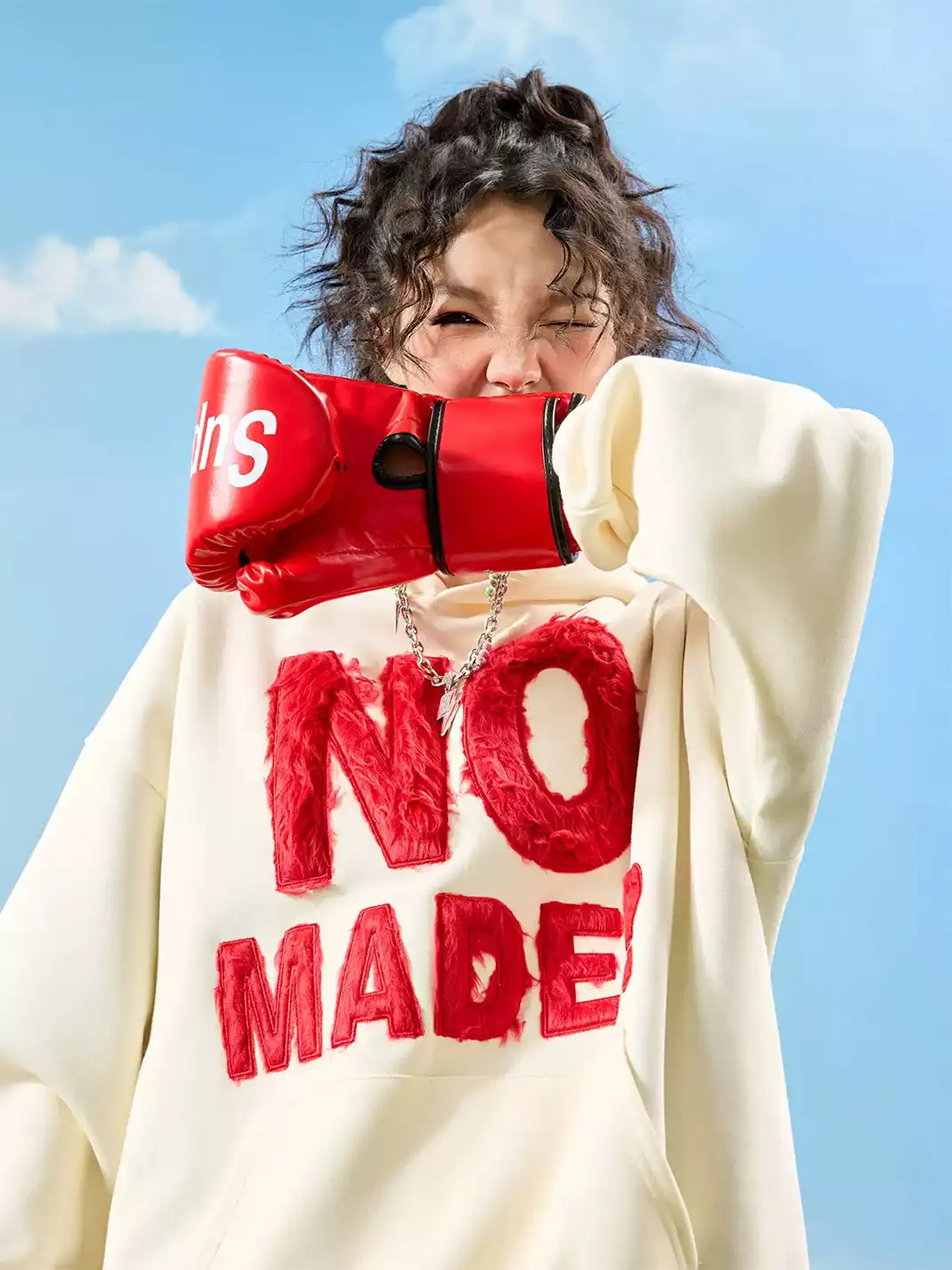 Nuthink | Retro Plush Embroidered Hoodie