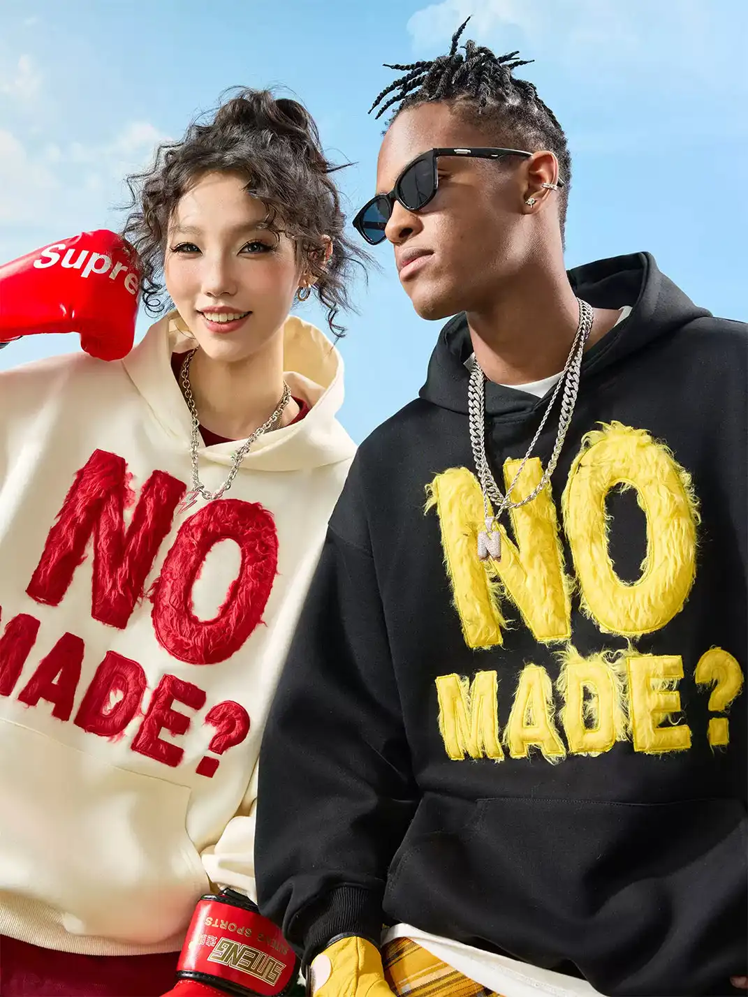 Nuthink | Retro Plush Embroidered Hoodie