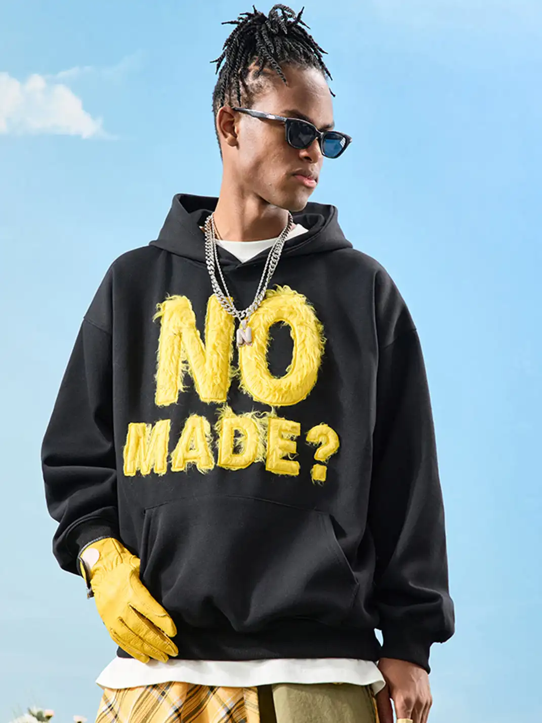 Nuthink | Retro Plush Embroidered Hoodie