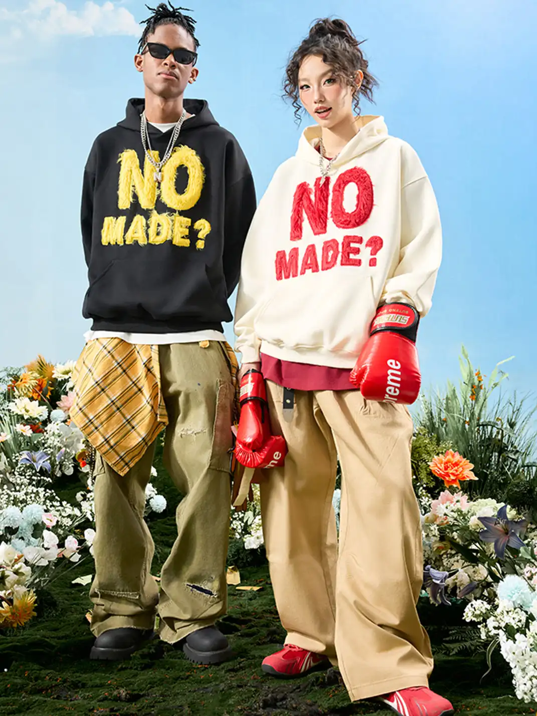 Nuthink | Retro Plush Embroidered Hoodie
