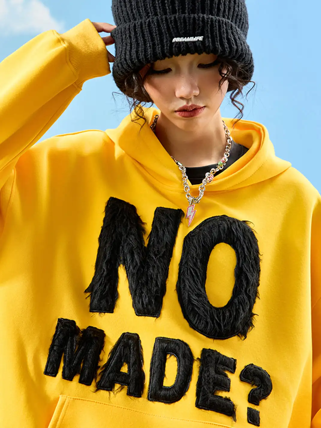 Nuthink | Retro Plush Embroidered Hoodie
