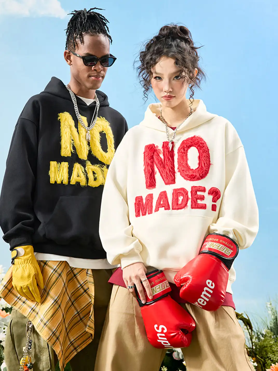 Nuthink | Retro Plush Embroidered Hoodie