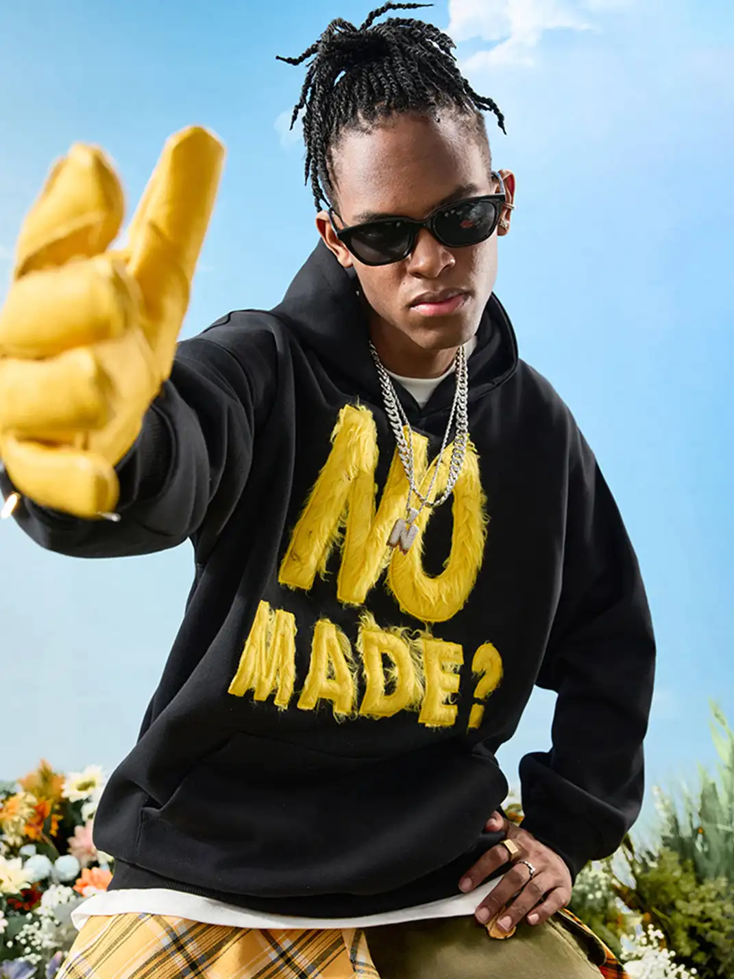Nuthink | Retro Plush Embroidered Hoodie