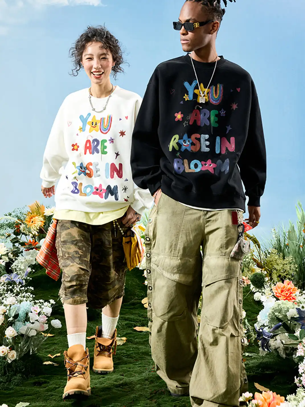 Nuthink | Graffiti Letter Print Crewneck Sweatshirt