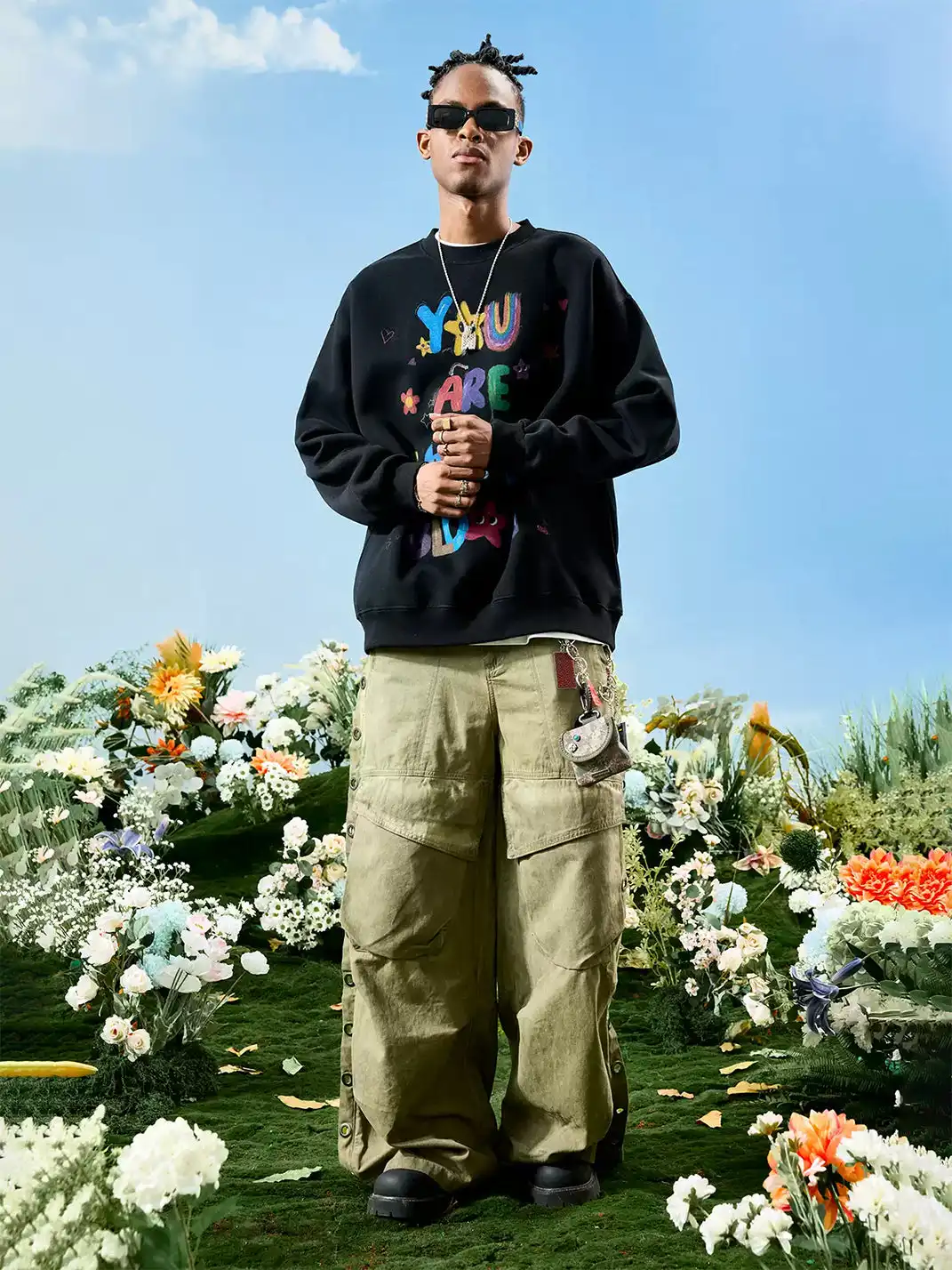 Nuthink | Graffiti Letter Print Crewneck Sweatshirt