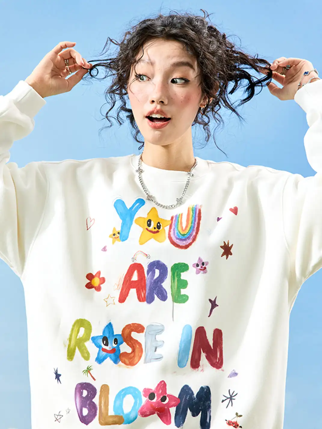 Nuthink | Graffiti Letter Print Crewneck Sweatshirt