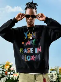 Nuthink | Graffiti Letter Print Crewneck Sweatshirt