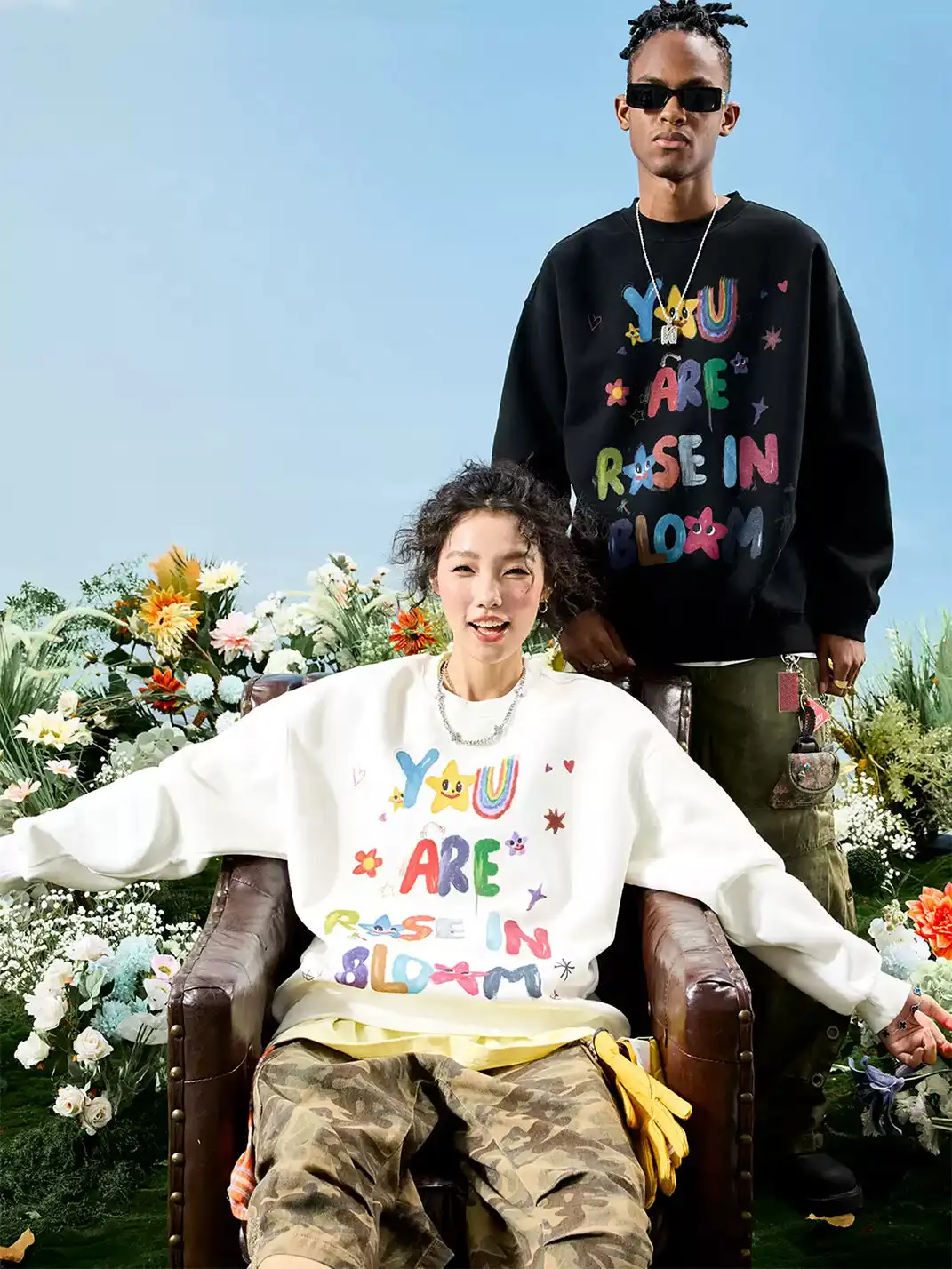 Nuthink | Graffiti Letter Print Crewneck Sweatshirt