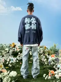 Nuthink | Puzzle Piece Embroidered Crewneck Sweatshirt
