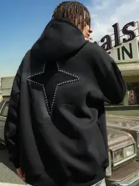 Nuthink | Studded Star Embroidered Hoodie