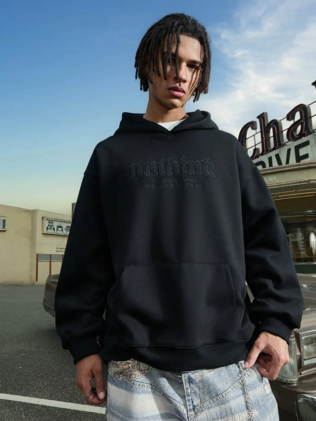 Nuthink | Studded Star Embroidered Hoodie