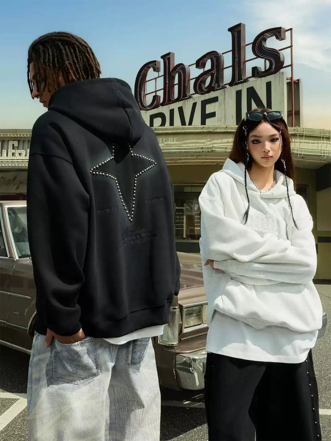 Nuthink | Studded Star Embroidered Hoodie