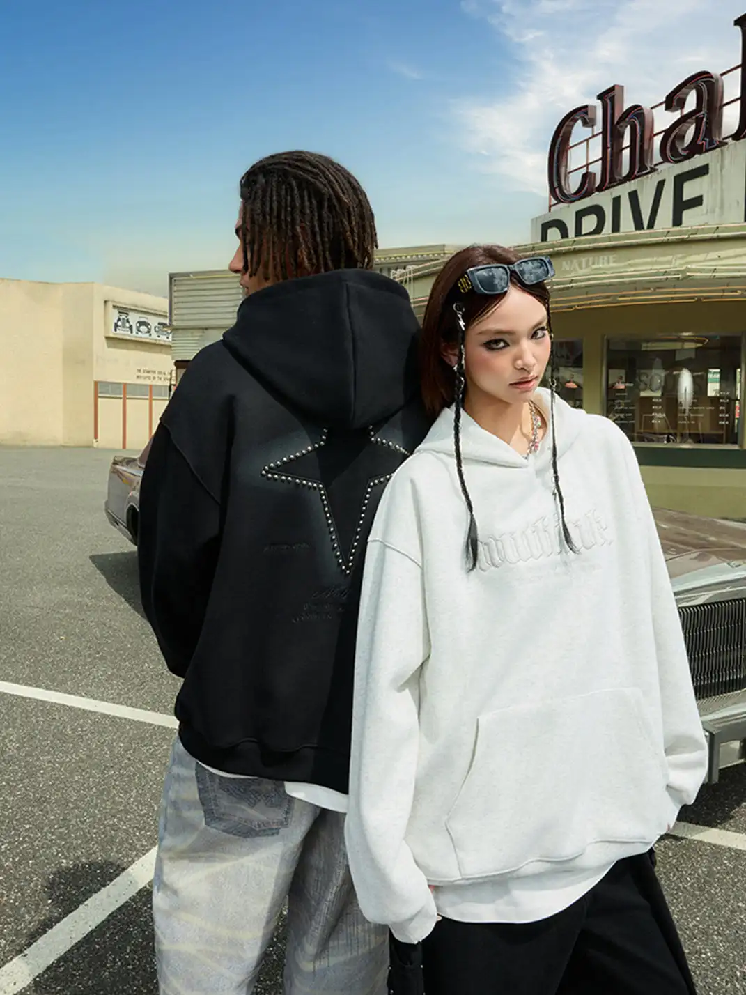 Nuthink | Studded Star Embroidered Hoodie