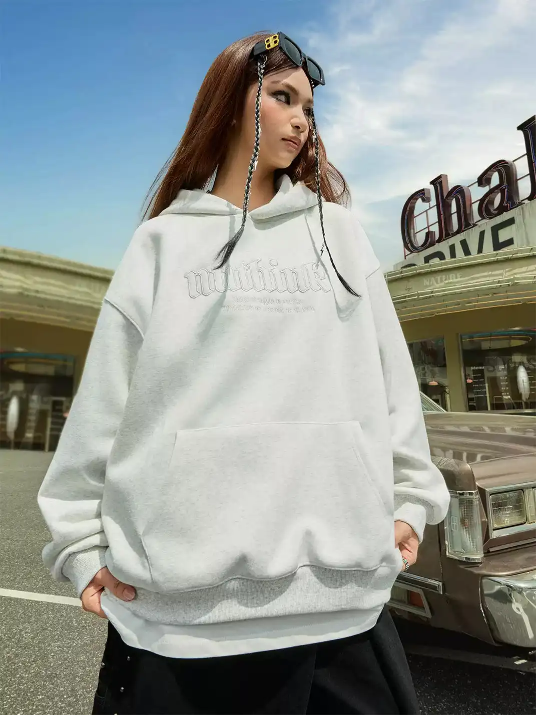 Nuthink | Studded Star Embroidered Hoodie