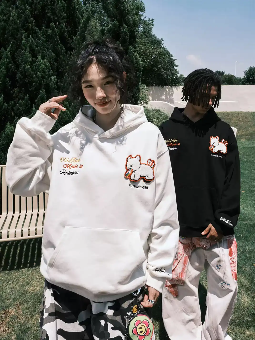 Nuthink | Dog Patchwork Embroidered Hoodie