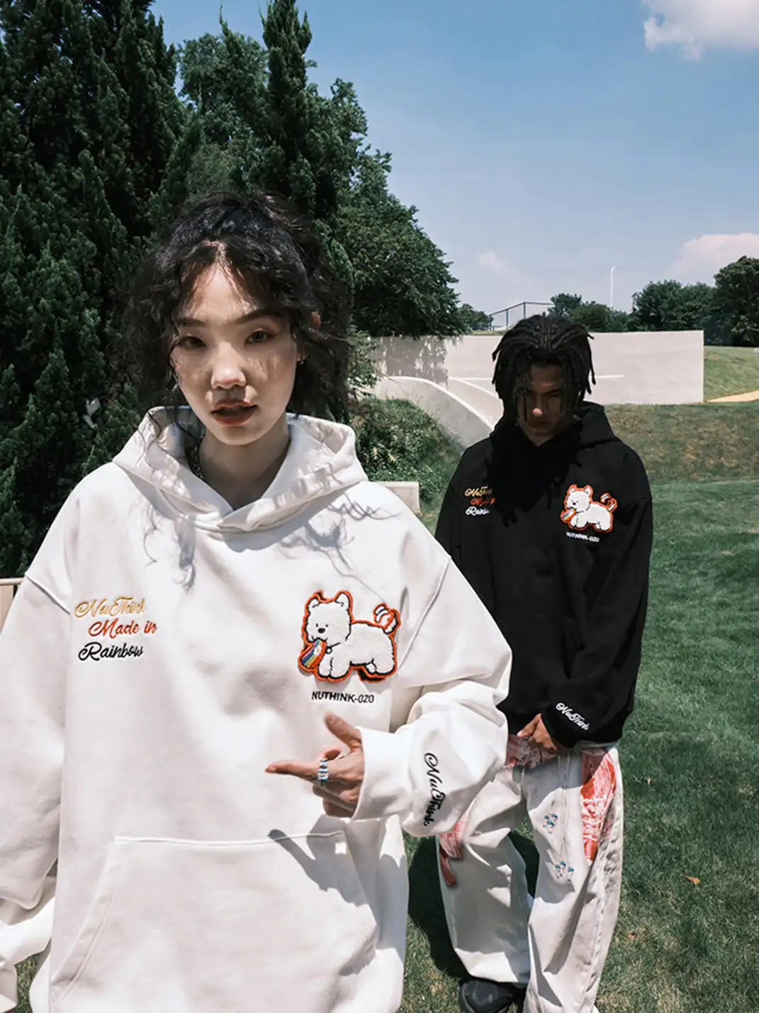 Nuthink | Dog Patchwork Embroidered Hoodie