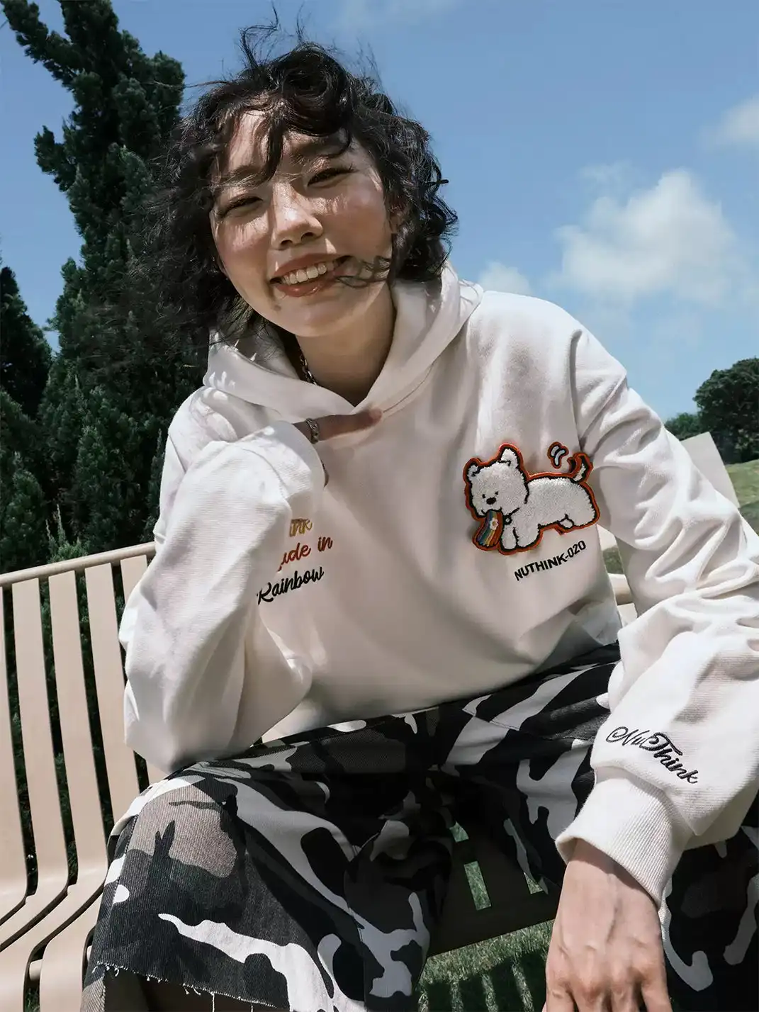Nuthink | Dog Patchwork Embroidered Hoodie