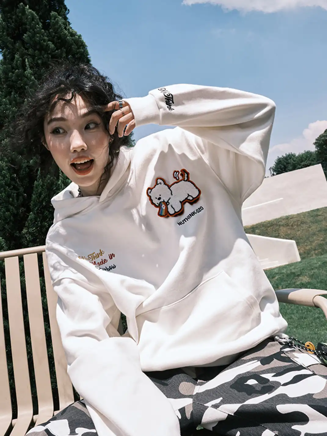 Nuthink | Dog Patchwork Embroidered Hoodie