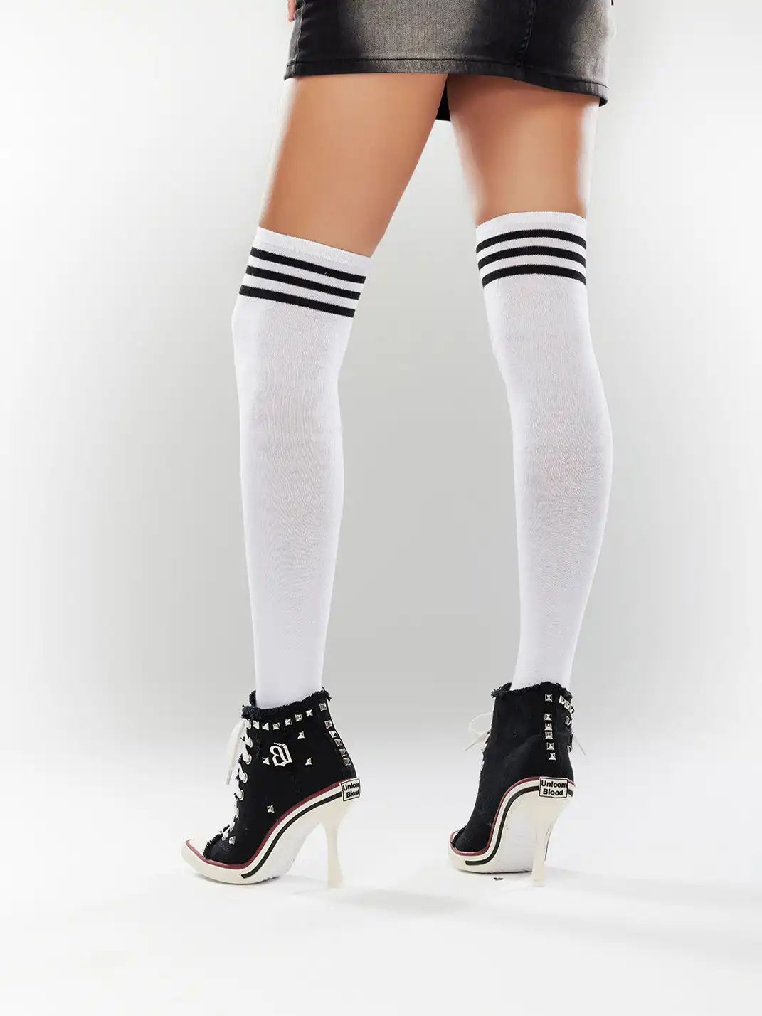 UnicornBlood丨High-Top Canvas High Heels Sneakers