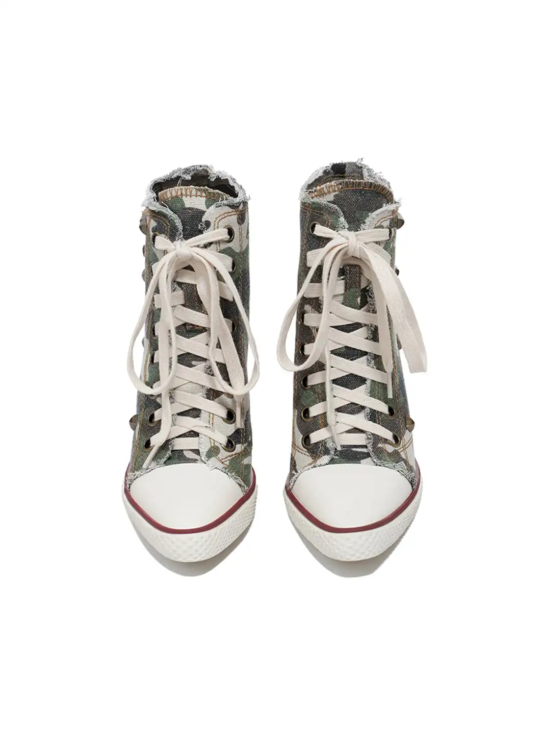 UnicornBlood丨High-Top Canvas High Heels Sneakers