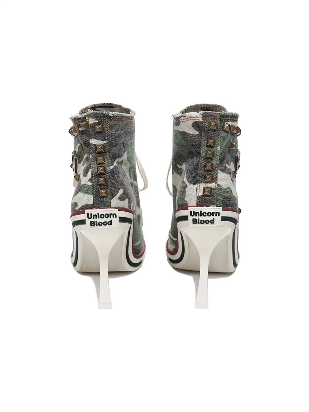 UnicornBlood丨High-Top Canvas High Heels Sneakers