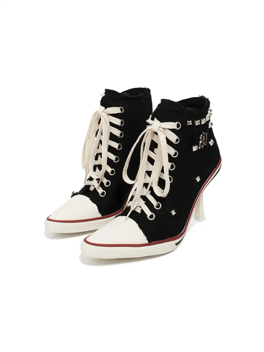 UnicornBlood丨High-Top Canvas High Heels Sneakers