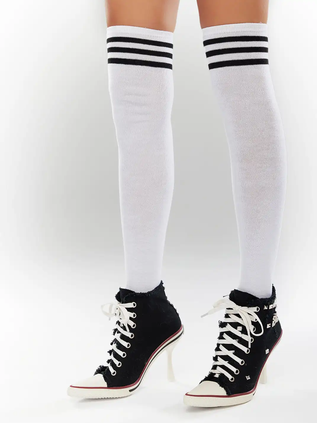 UnicornBlood丨High-Top Canvas High Heels Sneakers