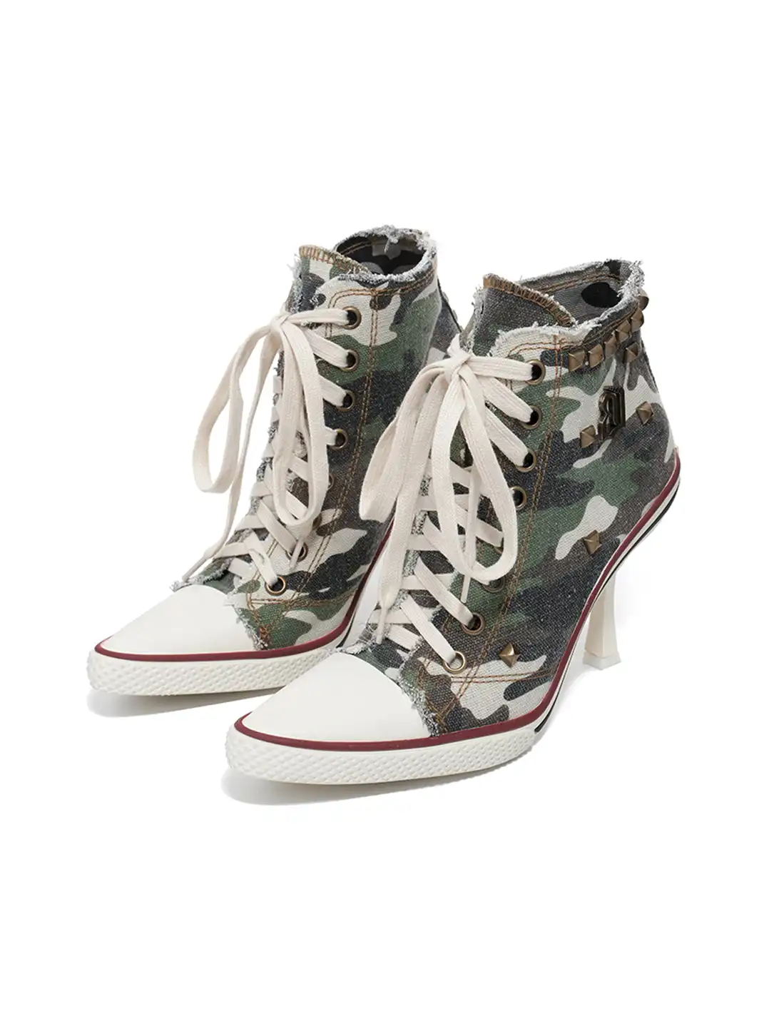 UnicornBlood丨High-Top Canvas High Heels Sneakers