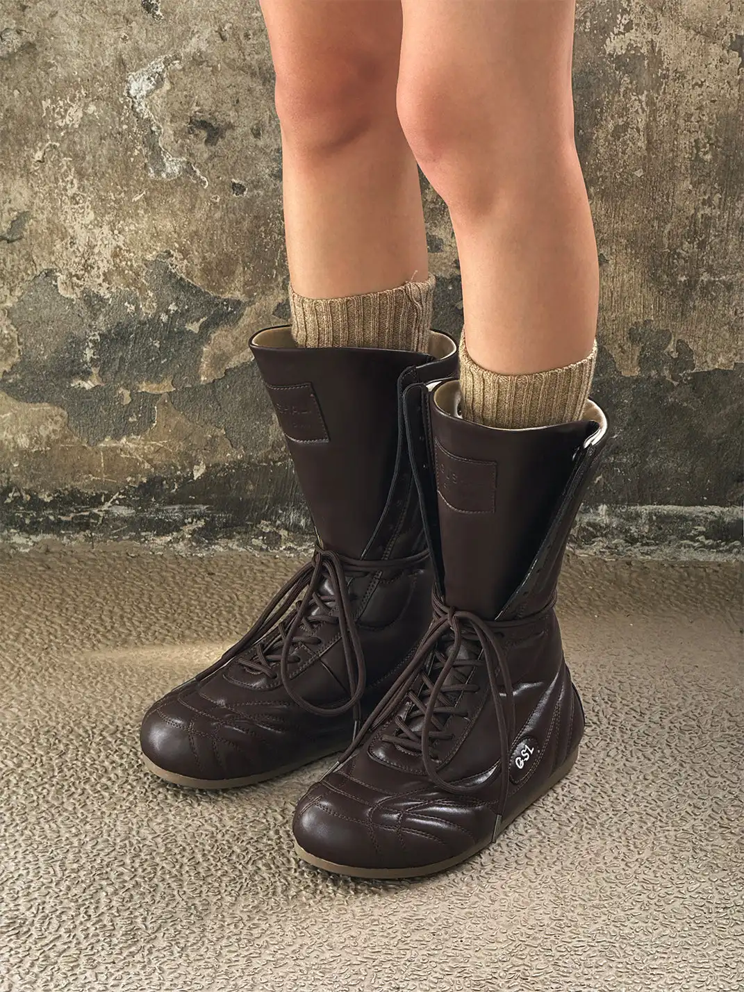 GSL | Retro Lace-Up Mid-calf Boots