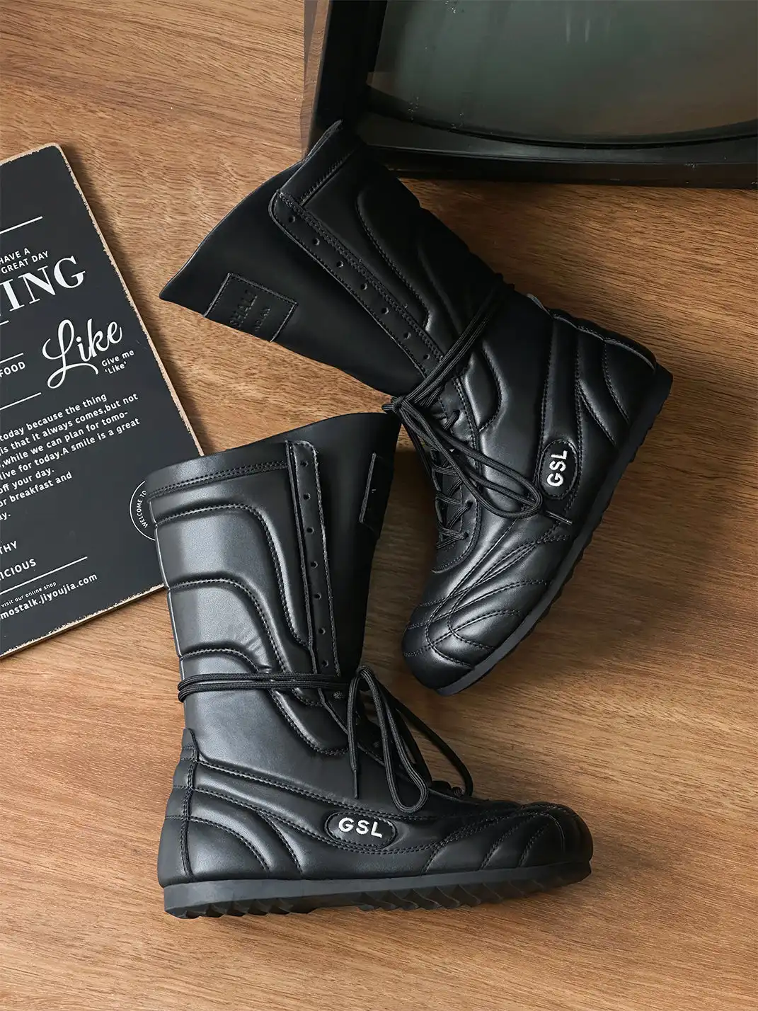 GSL | Retro Lace-Up Mid-calf Boots