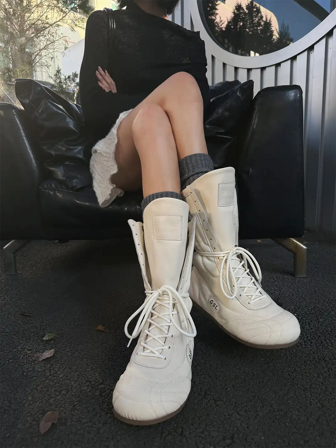 GSL | Retro Lace-Up Mid-calf Boots