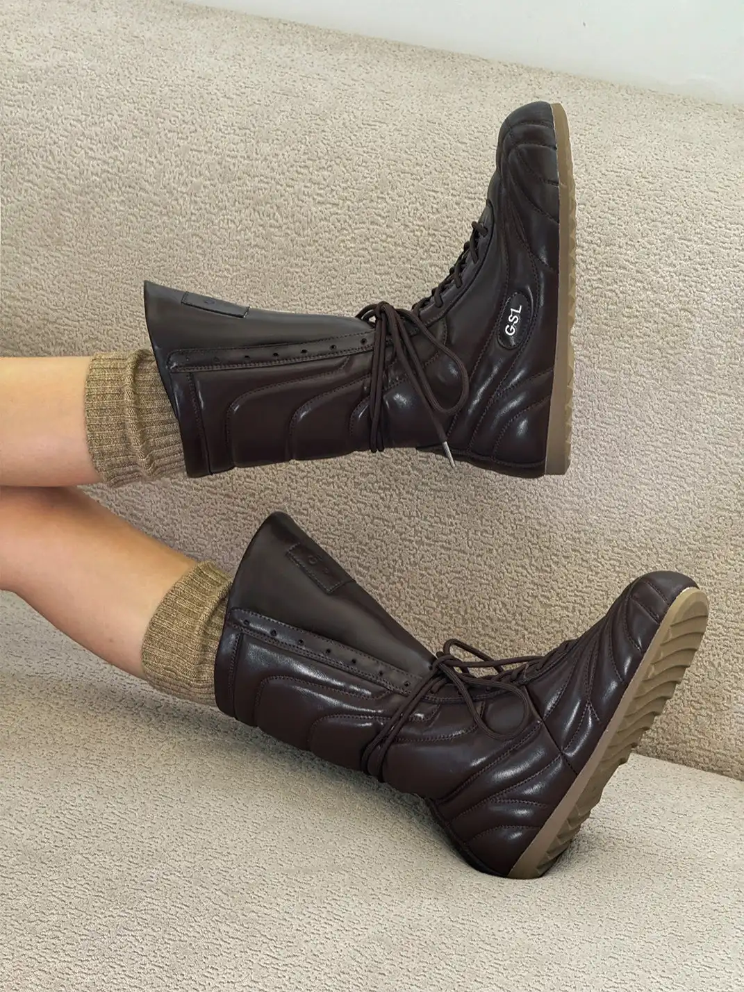 GSL | Retro Lace-Up Mid-calf Boots