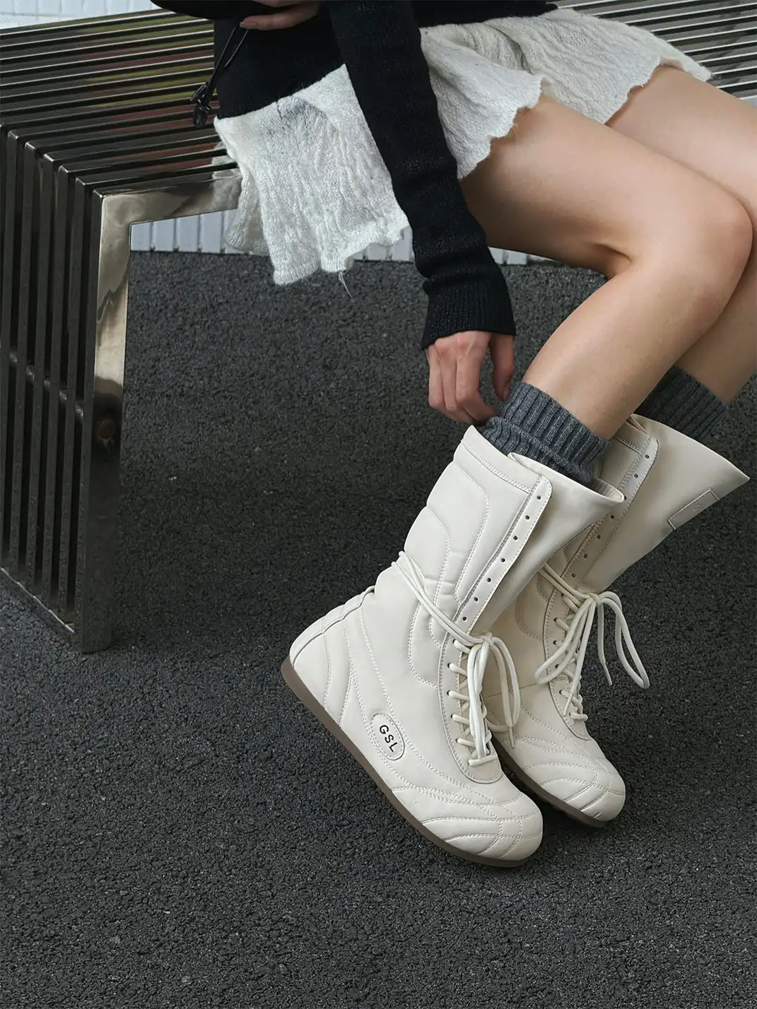 GSL | Retro Lace-Up Mid-calf Boots